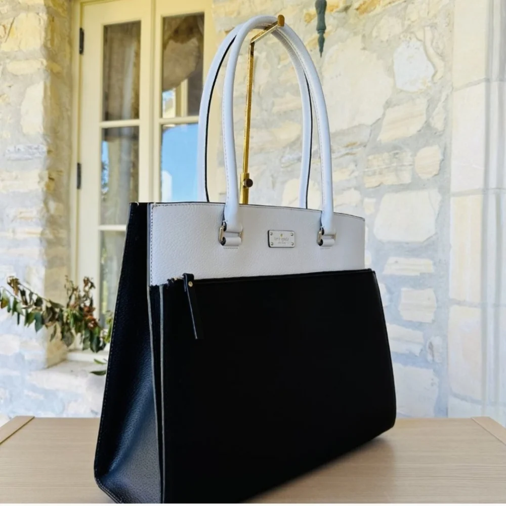 Kate Spade Maeve Shoulder Bag Grove Street Black/White Shoulder Bag Tote